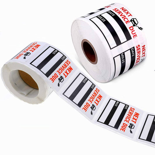 Oil Change Stickers 300 Pcs 2x2 inch Service Black Stickers